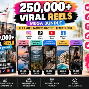 250,000+ Faceless Reels Mega Bundle | Ready-to-Post Videos + PLR & MRR Resell Rights