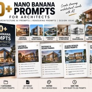 100+ Nano Banana Prompts for Architects | AI Architecture Rendering & Design Prompt Pack PDF