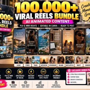 100,000+ AI Animated Reels Mega Bundle | Faceless Content + Canva Editable Videos & PLR/MRR Rights