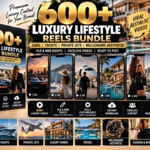 600+ Luxury Lifestyle Reels Bundle | Supercars, Yachts, Private Jets & Millionaire Aesthetic + PLR/MRR Rights